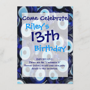 Invitation Nazar Amulets Evil Pierres Oeil Bleu Motif