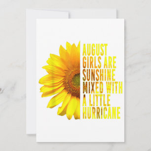 Invitation Né En Août Femme Anniversaire Tournesol Lover Flo
