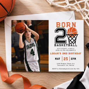 Invitation Né pour le Basketball 2e Anniversaire du Garçon