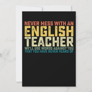 Invitation Ne vous mêlez jamais d'un professeur d'anglais, no