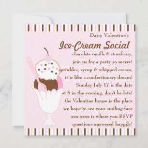 Invitation Neapolitain Sundae