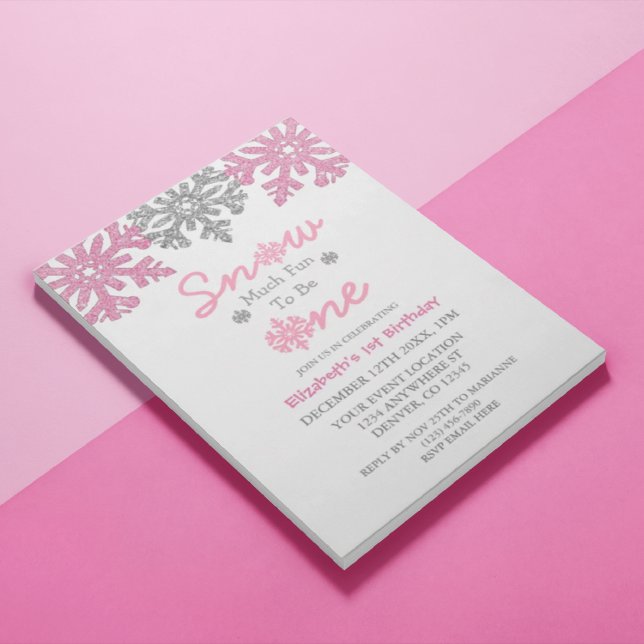 Invitation Neige beaucoup amusant pour être un hiver 1er anni (Créateur téléchargé)