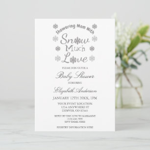 Invitation Neige beaucoup d'amour Hiver Flocon de neige Baby 