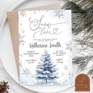 Invitation Neige d'hiver en amour Fête des mariées de Noël