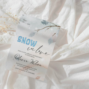 Invitation Neige en amour Fête des mariées d'hiver - Elégant