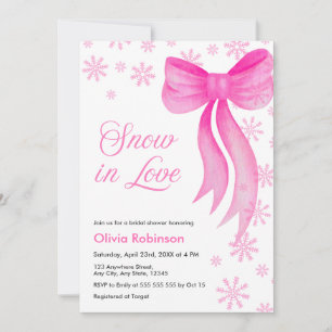 Invitation Neige rose hivernale en amour Flocons de neige Bab