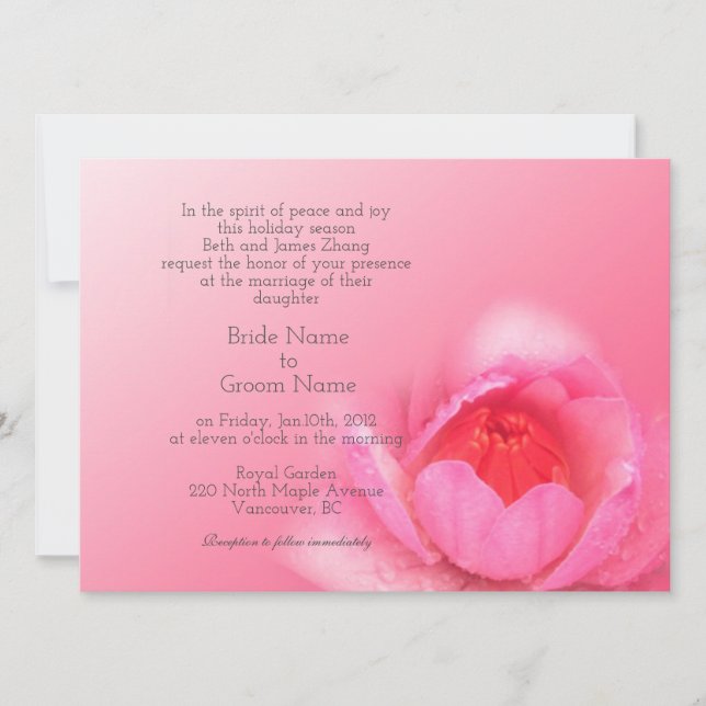 Invitation nénuphar rose en arrière - plan rose. 粉 红 色 睡 莲 。 (Devant)