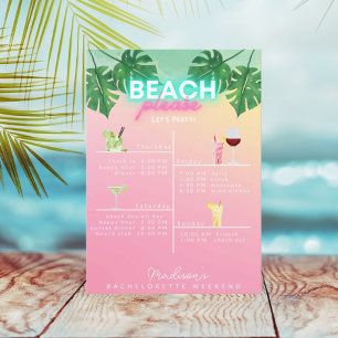 Invitation Neon Beach S'Il Vous Plaît Bachelorette Heekend It