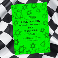 NEON Bold Watercolor Star de David Bar Bat mitzvah