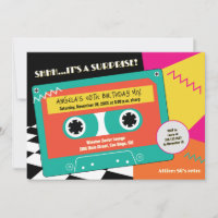 Neon Cassette Surprise des années 80 Retro 50e ann