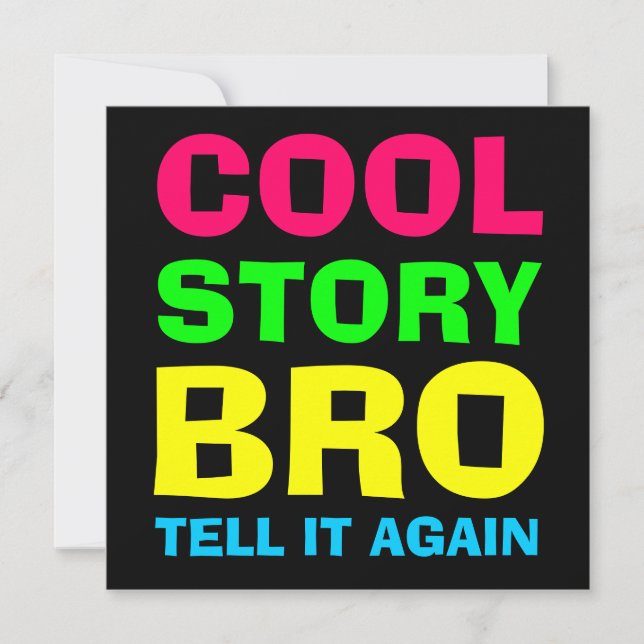Invitation Neon Cool Story Bro (Devant)