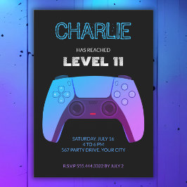 INVITATION NEON GAMER CONTROLLER NIVEAU HAUT