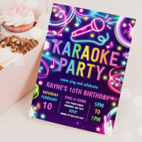 Neon Glow Karaoke Chanter Musique Anniversaire