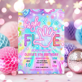 Invitation Neon Glow Tie Dye High Cinq Anniversaire
