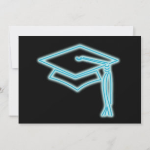 Invitation Neon Grad Casquette Bleu clair