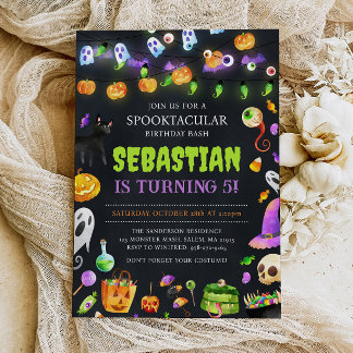 Invitation Neon Halloween Anniversaire, Anniversaire d'Hallow