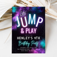 Invitation Neon Jump | Trampoline Party