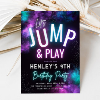 Invitation Neon Jump | Trampoline Party