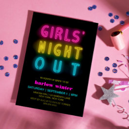 Invitation Neon Lights Girls Night Out Bachelorette Party