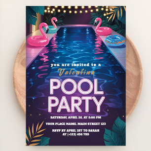 Invitation Neon Palm Springs Fête d'anniversaire au bord de l