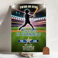 Neon Swing Sur Le Baseball Anniversaire