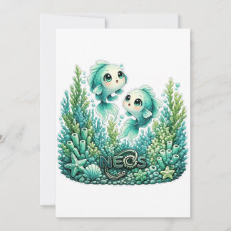 Invitation Neos Kawaii Zodiaque Poissons