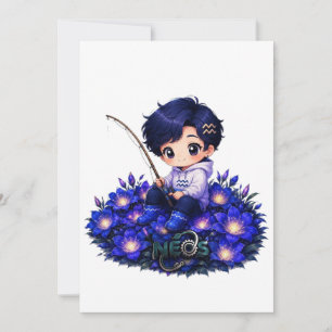 Invitation Neos Kawaii Zodiaque Verseau