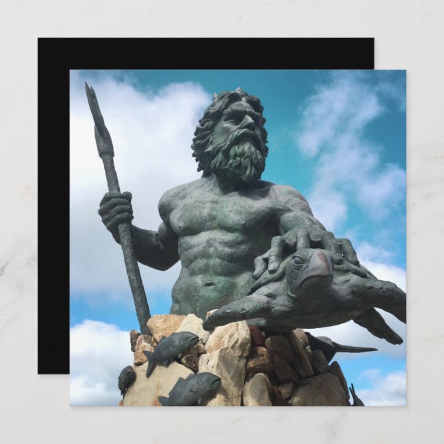 Invitation neptune royale sur la plage de virginie (Devant / Derrière)