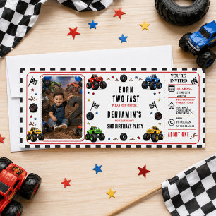 Invitation Nés pour faire grandir deux monstres de camions ra