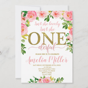 Invitation N'est-elle pas adorable Anniversaire, Filles premi