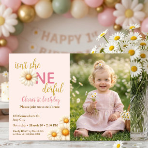 Invitation N'est-elle pas merveilleuse 1er anniversaire Daisy