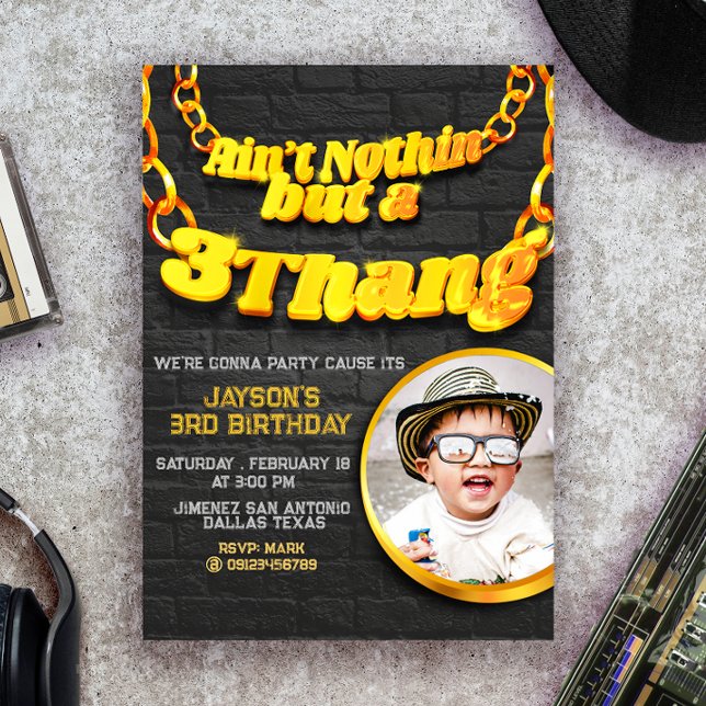 Invitation N'est rien mais un 3 thang - Hip hop avec/ Photo (Créateur téléchargé)