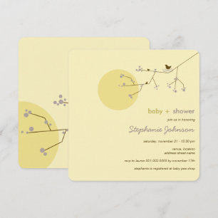 Invitation Nesting Bird Family Tree Simple Chic Baby shower