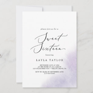 Invitation Nettoyage aquarelle   Anniversaire du Sweet sixtee