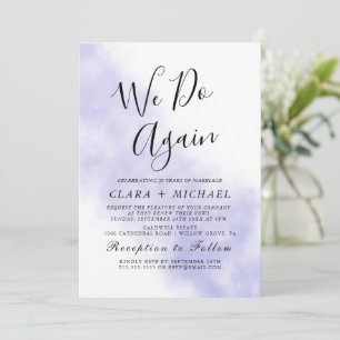 Invitation Nettoyage aquarelle   Blue "We Do Again" Vow Renew