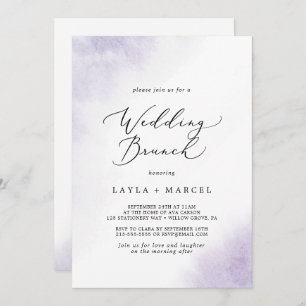 Invitation Nettoyage aquarelle Brunch Mariage violet