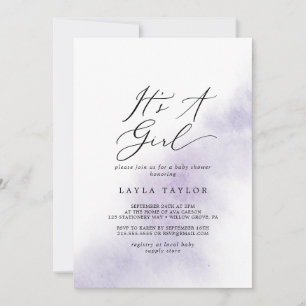 Invitation Nettoyage aquarelle   Purple C'est un Baby shower 
