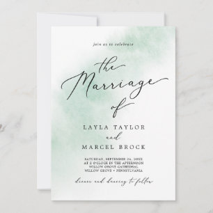 Invitation Nettoyage aquarelle   Vert Le Mariage De