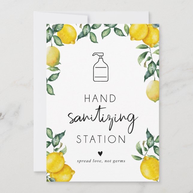Invitation Nettoyage des mains Station Lemons Petit panneau 5 (Devant)