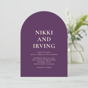 Invitation Nettoyer les polices en gras violet code QR Mariag