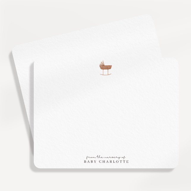 Invitation Neutral Bassinet Nursery Note Card (Créateur téléchargé)