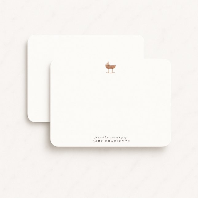 Invitation Neutral Bassinet Nursery Note Card (Créateur téléchargé)