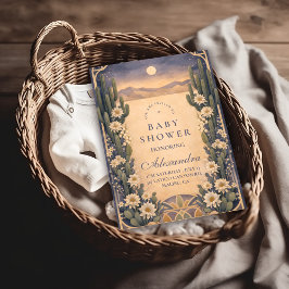 Invitation Neutral Southwest Cactus Botanicals Baby Shower