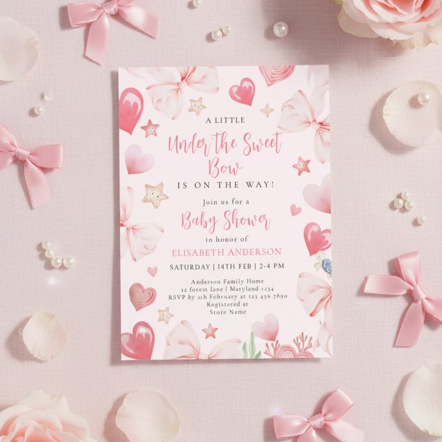 Invitation Neutral under the sea bow sweetheart baby shower (Créateur téléchargé)