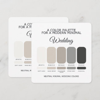 Invitation Neutral Wedding Color Palette Card