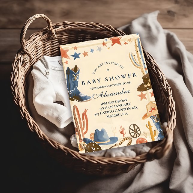 Invitation Neutral Western Cowboy Baby Shower (Créateur téléchargé)