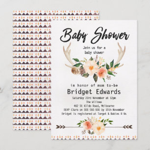 Invitation neutre de baby shower d'andouillers