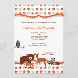 Invitation neutre de baby shower d'animaux de