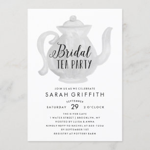 Invitation neutre du Tea Party Fête de l'mariée Mo