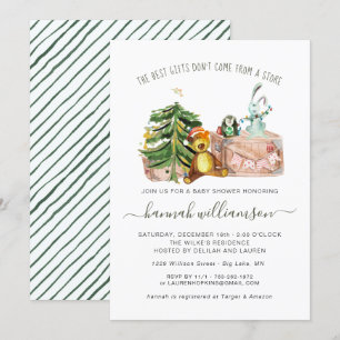 Invitation Neutre entre les sexes Baby shower de Noël d'hiv
